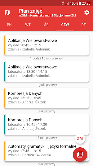 WZIM Schedule Screenshot 0