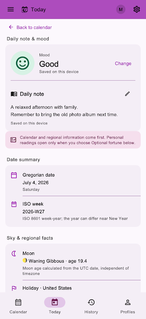 FortuneCalendar - Almanac Screenshot 2