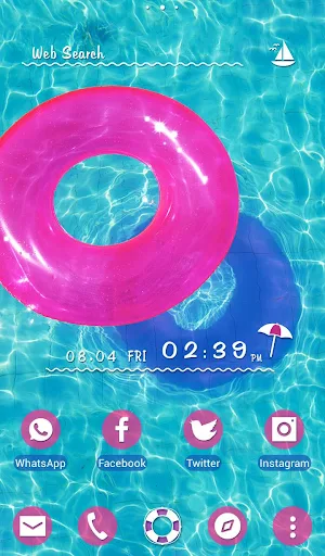 Pink Floaty Ring Theme Screenshot 0