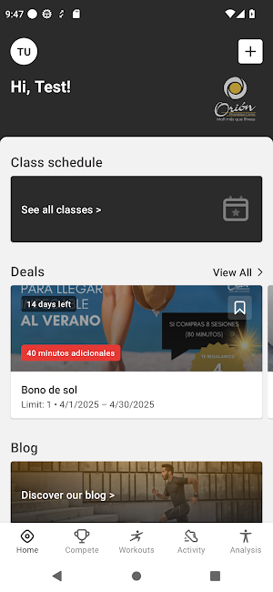 Orión Fitness Screenshot 1