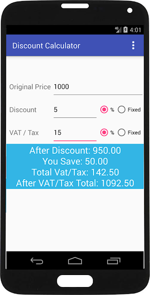 Discount Calculator Screenshot 0