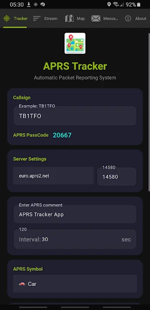 APRS Tracker Pro Screenshot 0