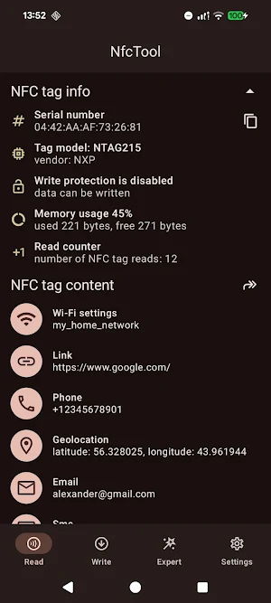 NFC Tag Reader & Writer Screenshot 0