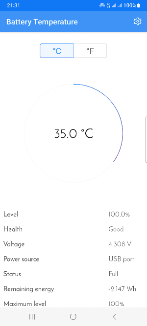 Battery Temperature Screenshot 2