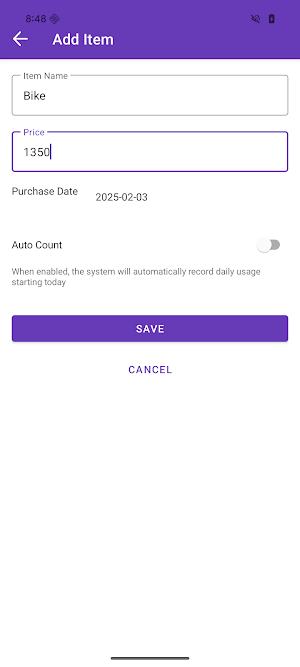 Worth It - Usage Counter Screenshot 1