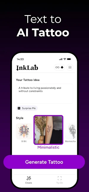 InkLab - AI Tattoo Generator Screenshot 2