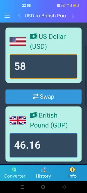USD to British Pound - Conver Screenshot 1