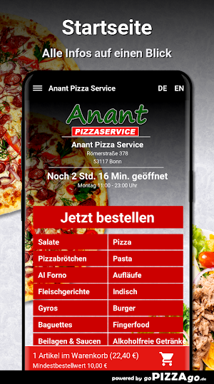Anant Pizza Service Bonn Screenshot 1