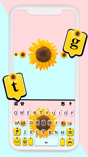 Dainty Sunflower Keyboard Background Screenshot 0