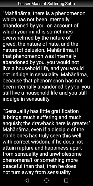 Lesser Mass of Suffering Sutta Screenshot 2