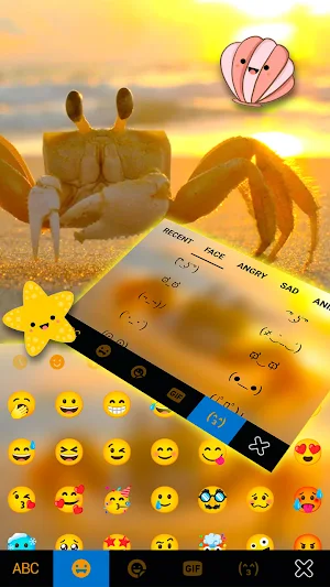 Cute Crab Holiday Keyboard Background Screenshot 2