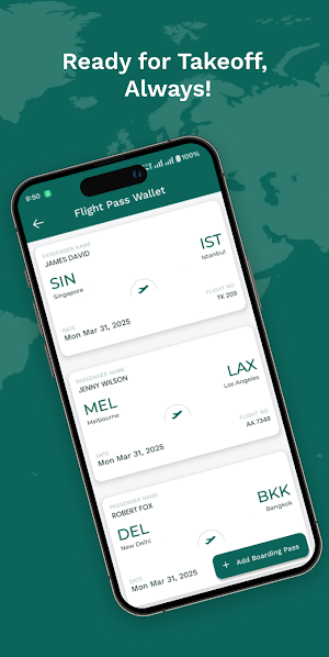 Flight Boarding Pass Wallet Screenshot 1