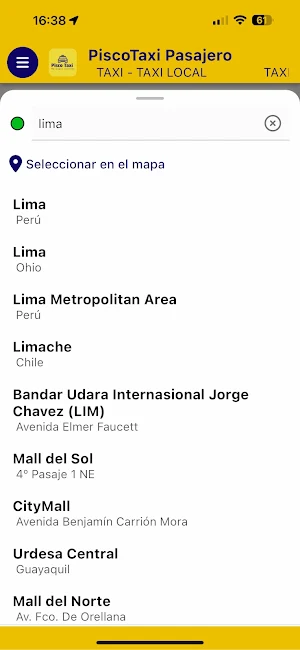 PiscoTaxi Pasajero Screenshot 2