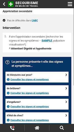 Secourisme - Milieu de travail Screenshot 2