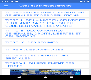 Code des Investissements Niger Screenshot 3
