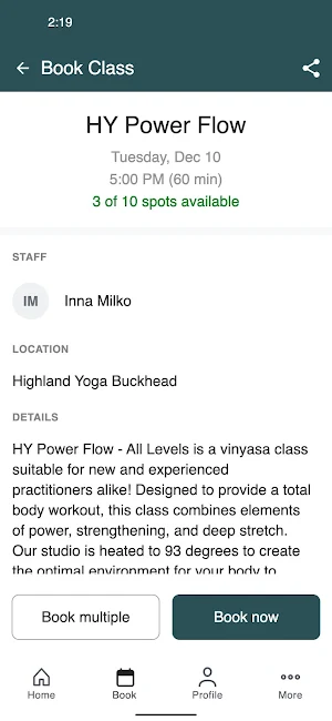 Highland Yoga Screenshot 2