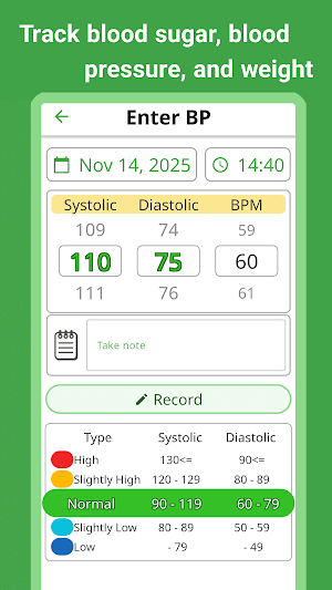 Blood Sugar & BP Log, TryNotes Screenshot 2
