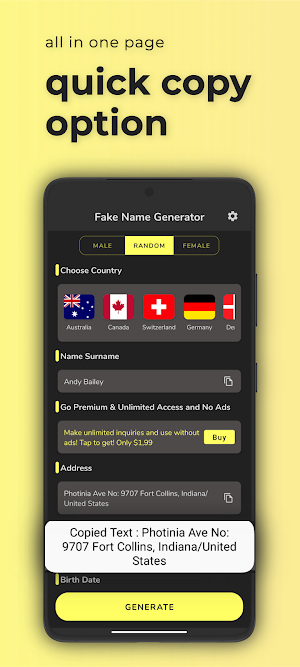 Fake Name Generator Screenshot 3