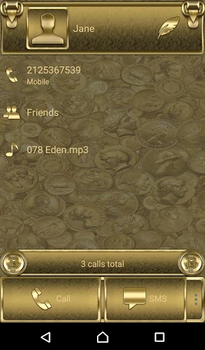 Gold Lucky Charm Dialer theme Screenshot 2