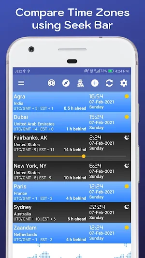 World Time Zones & Navigation Tools Screenshot 1