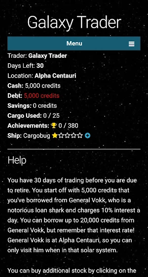 Mindnumb's Galaxy Trader Screenshot 1