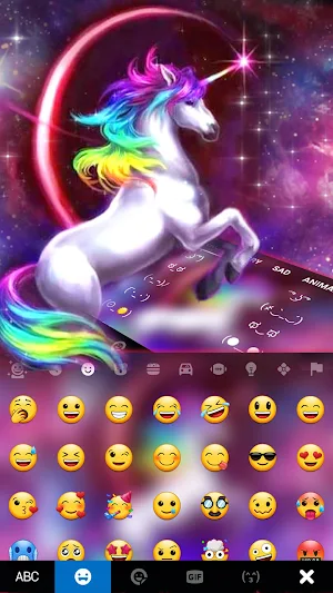 Galaxy Sky Unicorn Keyboard Background Screenshot 2