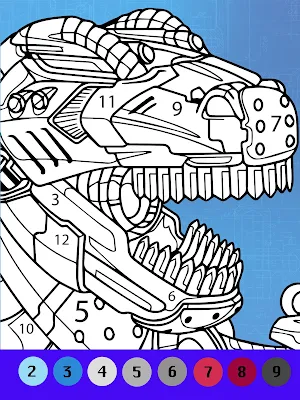 Dino Robot Coloring By Numbers Screenshot 3