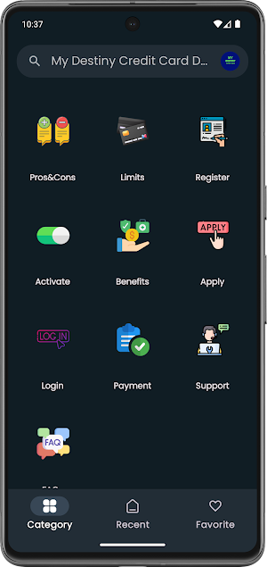 My Destiny Credit Card Details Screenshot 1