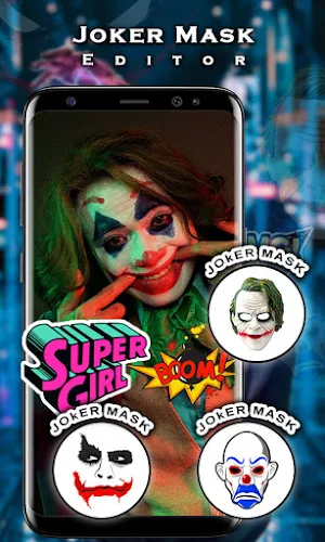 Text on photo - Joker Face Photo Editor Clown Mask Screenshot 1