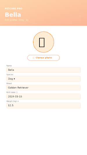 Pet Care: Vet & Vaccine Log Screenshot 1