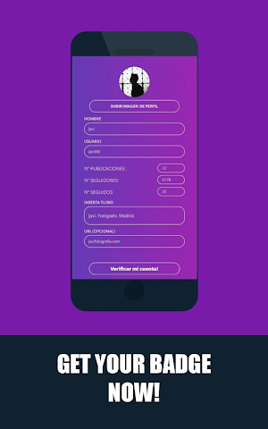 Verify Badge for your InstaProfile (Simulator) Screenshot 1