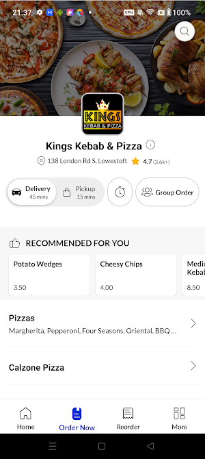 Kings Kebab and Pizza Screenshot 1