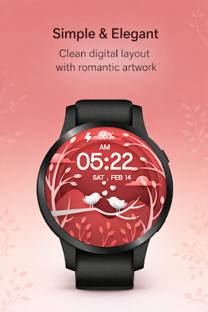 Love Birds Digital Watch Face Screenshot 3