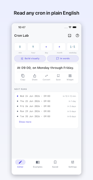 Cron Lab: Crontab Editor Screenshot 0