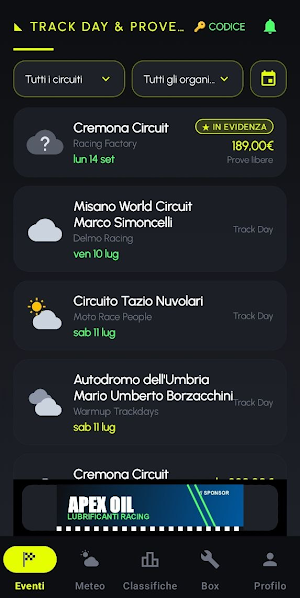 TrackBuddy - Prove Libere Moto Screenshot 0