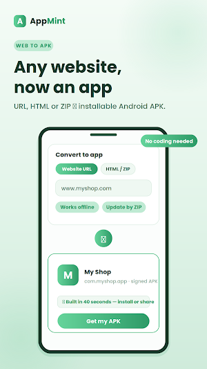 HTML & Web to APK:AppMint Screenshot 0
