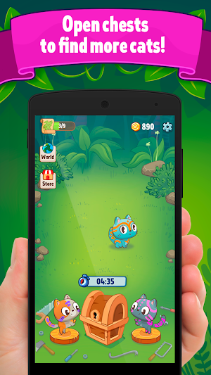 Cute Cat Merge & Collect: Lost Relic Hunt Game Screenshot 1