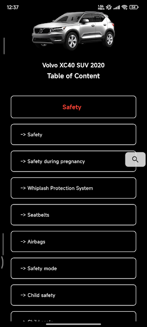 My Car User Manual VOLVO XC40 Screenshot 1