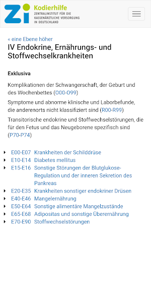 Zi-Kodierhilfe App Screenshot 2