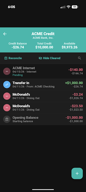 Check Register Screenshot 2