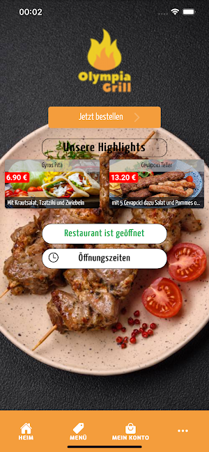 Olympia Grill Online Screenshot 0