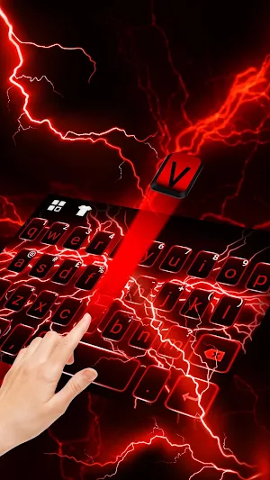 Red Lightning Keyboard Theme Screenshot 1