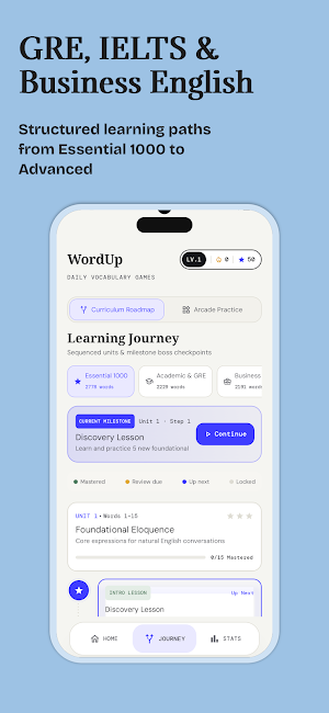 WordUp: Vocabulary Builder Screenshot 1