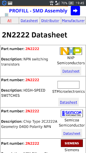 Bipolar Transistors Database Screenshot 3