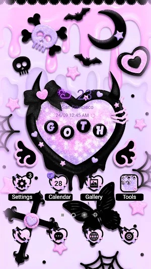 Goth Pink Love - Wallpaper Screenshot 0