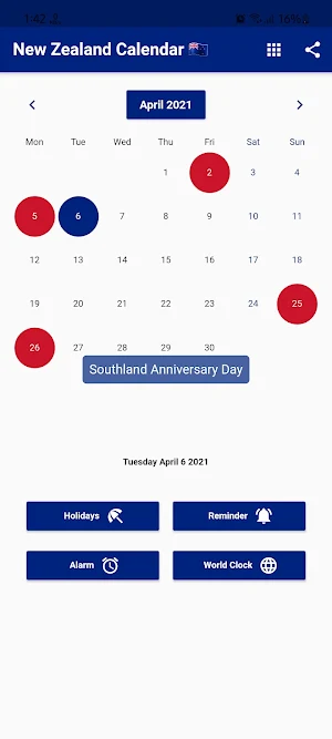 New Zealand Calendar 2022 Screenshot 0