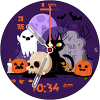 BFF73- Halloween Cat & Pumpkin