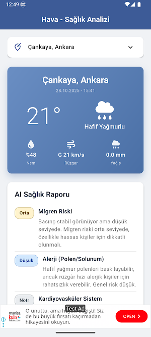 Anlık Hava - Sağlık Analizi Screenshot 0