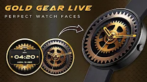 Gold Gears Live Watch Face Screenshot 3