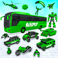 Army Bus Robot: Robot Car Game